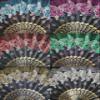 12 Pc/Bulk Fabric Black Folding Fan with Organza Gift Bag for Out Door Event/Party Favor/Table Setting/Wall Decoration/great Gatspy view 1