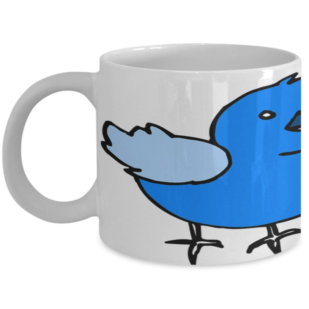 Blue, Gray, and Orange Chicks coffee mug - white