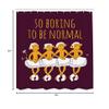 Ambesonne Animal Shower Curtain, Funny Ballerina Dancing Monkeys with So Boring to Be Normal Words Print, Cloth Fabric Bathroom Decor Set with Hooks, 69" W x 84" L, Maroon and Marigold view 3