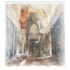 Ambesonne Antique Shower Curtain, Old Renaissance Era Architecture with Columns Art Print, Cloth Fabric Bathroom Decor Set with Hooks, 69" W x 75" L, Petrol Blue Marigold view 2