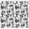 Ambesonne Modern Shower Curtain, Circus Words and Themed Continous Pattern Magician Baloons Phrase Art, Cloth Fabric Bathroom Decor Set with Hooks, 69" W x 84" L, Black and White view 2
