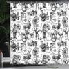 Ambesonne Modern Shower Curtain, Circus Words and Themed Continous Pattern Magician Baloons Phrase Art, Cloth Fabric Bathroom Decor Set with Hooks, 69" W x 84" L, Black and White view 3
