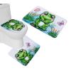 Amagical 3 Piece Cute Frog Flannel Bathroom Mat Set (Bathroom Mat + Toilet Contour Rug + Toilet Cover) view 2