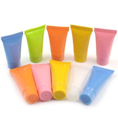 fujiyuan 10 pcs Color Random Send 10ml Colorful Cream Tubes Cosmetic Lotion Containers Travel Sample Empty Bottle