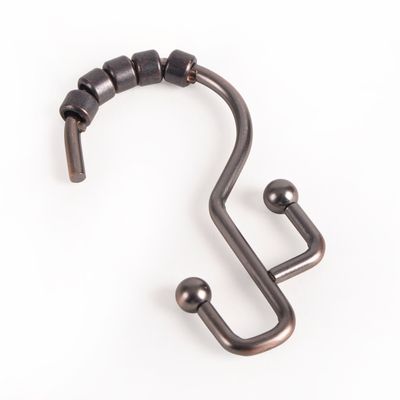 Utopia Alley Shower Hooks - Double Shower Curtain Rings for Bathroom - Rust Resistant Shower Curtain Hooks for Shower Curtain or Liner - Double Roller Shower Curtain Hooks-Set of 12,Oil Rubbed Bronzeg