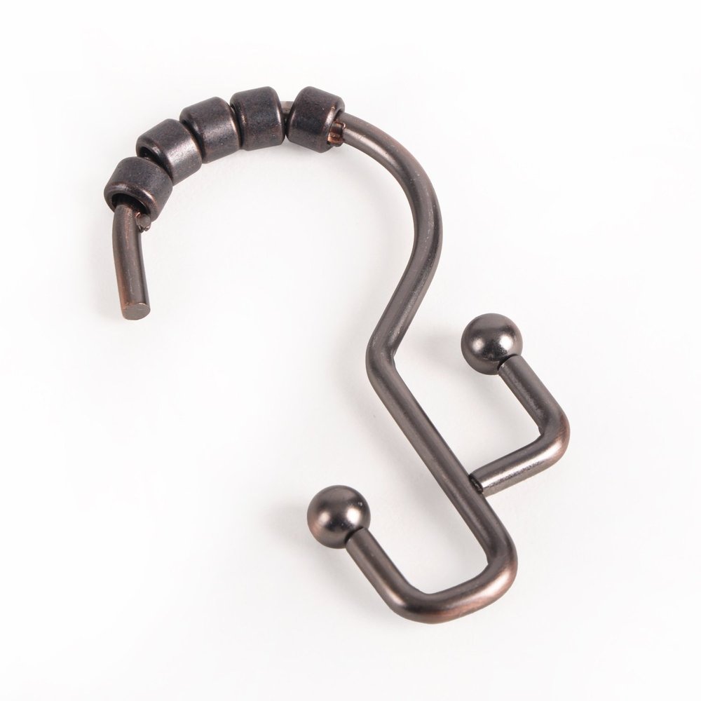 Utopia Alley Shower Hooks - Double Shower Curtain Rings for Bathroom - Rust Resistant Shower Curtain Hooks for Shower Curtain or Liner - Double Roller Shower Curtain Hooks-Set of 12,Oil Rubbed Bronzeg