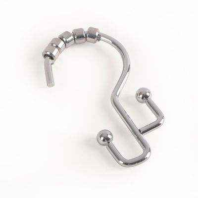 Utopia Alley Shower Hooks - Double Shower Curtain Rings for Bathroom - Rust Resistant Shower Curtain Hooks for Shower Curtain or Liner - Double Roller Shower Curtain Hooks - Set of 12, Polished Chrome