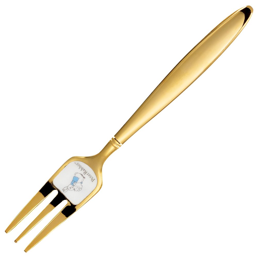 Asahi Peter Rabbit PR-0118 Cloisonne Fork (Gold Finish), C Pattern, Single Item