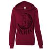 Crescent Moon Dreamcatcher Black Ladies Lightweight Fitted Hoodie - Brick Red X-Large view 1