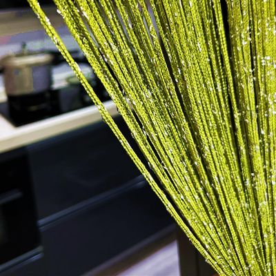 ave split Decorative Door String Curtain Wall Panel Fringe Window Room Divider Blind Divider Tassel Screen Home 100cm*200cm (Grass green18)