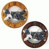 Bearded Collie Wood Clock Blue, Dark view 1