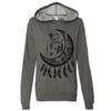 Crescent Moon Dreamcatcher Black Ladies Lightweight Fitted Hoodie - Gunmetal Heather Large view 1