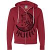 Crescent Moon Dreamcatcher Black Zip-Up Hoodie - Red Large view 1