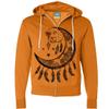 Crescent Moon Dreamcatcher Black Zip-Up Hoodie - Tangerine Small view 1