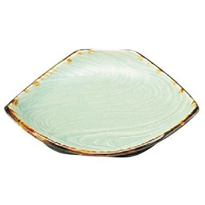 Yamasita Craft 11508260 Vidro Ash Glaze, Rust, Running Water 5.0 Triangular Plate, 5.5 x 5.5 x 0.9 inches (14 x 14 x 2.2 cm)