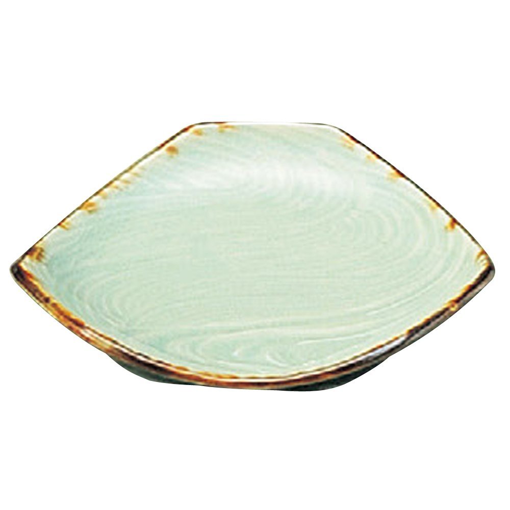 Yamasita Craft 11508260 Vidro Ash Glaze, Rust, Running Water 5.0 Triangular Plate, 5.5 x 5.5 x 0.9 inches (14 x 14 x 2.2 cm)