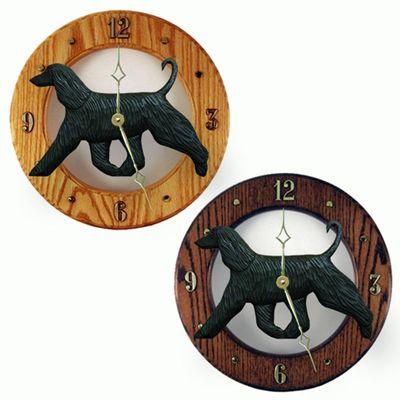 Afghan Wood Clock Black, Dark