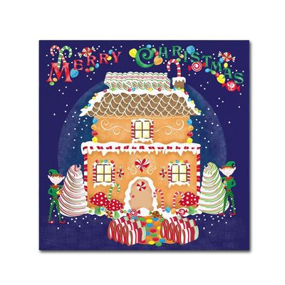 Trademark Fine Art Xmas Gingerbread House by Lisa Powell Braun, 18x18-Inch