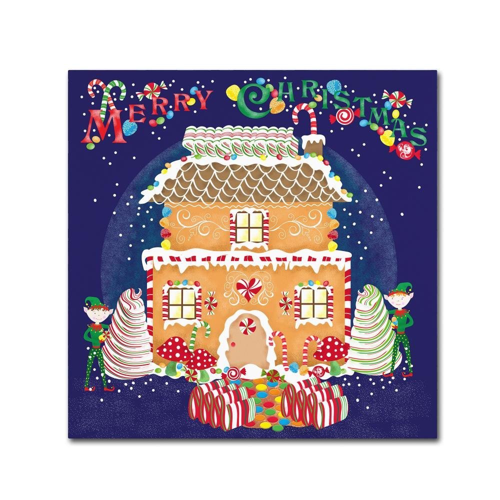 Trademark Fine Art Xmas Gingerbread House by Lisa Powell Braun, 18x18-Inch