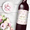 DesignThatSign 12 Pink Stripes and Gold Dots Confetti Wine/Beer Bottle Labels Easy to Use Self Stick Labels view 1