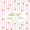 DesignThatSign 12 Pink Stripes and Gold Dots Confetti Wine/Beer Bottle Labels Easy to Use Self Stick Labels view 4