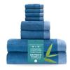 BedVoyage Luxury Bath Towels Set of 8 - Ultra Soft Plush Bathroom Towel Set - Highly Absorbent Viscose from Bamboo Bath Towels Ultra Soft - Spa Towel for Body - Indigo view 1