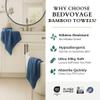 BedVoyage Luxury Bath Towels Set of 8 - Ultra Soft Plush Bathroom Towel Set - Highly Absorbent Viscose from Bamboo Bath Towels Ultra Soft - Spa Towel for Body - Indigo view 2
