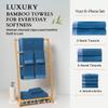 BedVoyage Luxury Bath Towels Set of 8 - Ultra Soft Plush Bathroom Towel Set - Highly Absorbent Viscose from Bamboo Bath Towels Ultra Soft - Spa Towel for Body - Indigo view 3