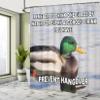 Ambesonne Animal Shower Curtain, Mallard Duck Swimming on The Lake River Green Head Feathers Nature Design Print, Cloth Fabric Bathroom Decor Set with Hooks, 69" W x 84" L, Pale Grey Multicolor view 3