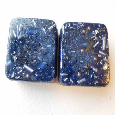 2 Indigo Blue Mini Cube Tower Busters Crystal Orgone (Indigo Blue)