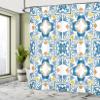 Ambesonne Ethnic Shower Curtain, Tunisian Mosaic with Azulojo Spanish Influence Retro Inspired Art, Cloth Fabric Bathroom Decor Set with Hooks, 69" W x 84" L, Blue view 4