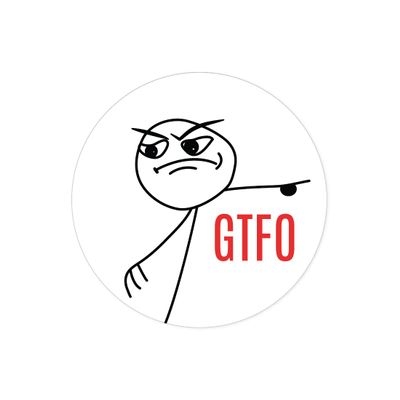Andaz Press Funny Farewell Retirement Party Decorations, GTFO (Get The F**k Out), Round Circle Label Stickers, 40-Pack