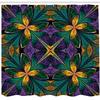 Ambesonne Fractal Shower Curtain, Antique Ornate Symmetric Stained Glass Mosaic Window Style Floral Tile Pattern, Cloth Fabric Bathroom Decor Set with Hooks, 69" W x 84" L, Green Purple view 2