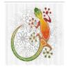 Ambesonne Batik Shower Curtain, Native Southeast Common House Gecko Moon Lizard Tropical Monster Graphic Design, Cloth Fabric Bathroom Decor Set Hooks, 69" W x 75" L, White Charcoal Grey Multicolor view 2
