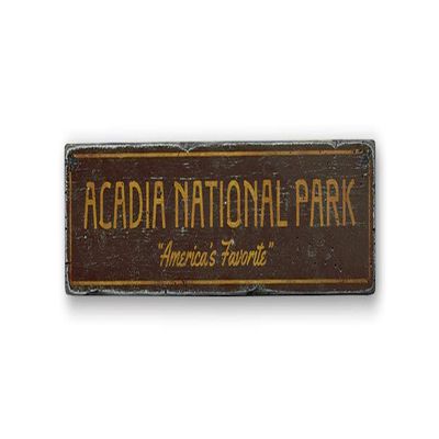 Acadia National Park Wood Sign, America's Favorite Park Name Gift, Custom Destination Sign - Rustic Hand Made Vintage Wooden Sign - 11.25 x 60 Inches