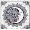 Ambesonne Zodiac Shower Curtain, Intricate Boho Mandala Form Crescent Moon Foreground Alchemy, Cloth Fabric Bathroom Decor Set with Hooks, 69" W x 84" L, White Charcoal Grey view 2
