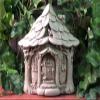 Carruth Studio, Critter Cottage Wall Plaque Garden Statue Figurine, Original Sculpture Handcrafted in Stone, Artisan Made view 2
