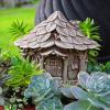 Carruth Studio, Critter Cottage Wall Plaque Garden Statue Figurine, Original Sculpture Handcrafted in Stone, Artisan Made view 3