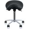 2xhome Ergonomic Saddle Stool | Backless Rolling Office Task Chair with Adjustable Height and Tilt | PU Leather, Foam Padded Seat for Drafting, Medical, Dental Use, Black view 1