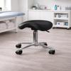 2xhome Ergonomic Saddle Stool | Backless Rolling Office Task Chair with Adjustable Height and Tilt | PU Leather, Foam Padded Seat for Drafting, Medical, Dental Use, Black view 2
