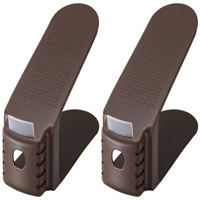 Like-it Shoe Storage, Space Saving, Double Size Storage Capacity, Shoe Holder, 2 Pieces, Width 3.9 x Depth 10.2 x Height 5.3 inches (10 x 26 x 13.5 cm), Brown, Made in Japan, Sneaker Storage, Unisex
