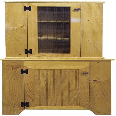 Corner Cabinet Set (Butternut Stain) 24.75" W x 10.5" D x 70.25" H