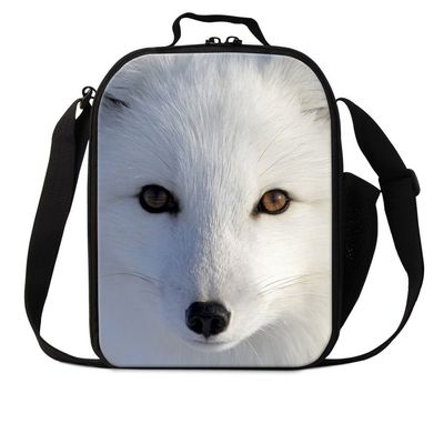 Dispalang Fox Print Lunch Bags for Children Girls Insulated Lunch Box Bags Small Kids Animal Lunch Container