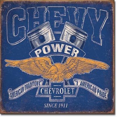 Chevy Power licensed tin sign 12.5x16"