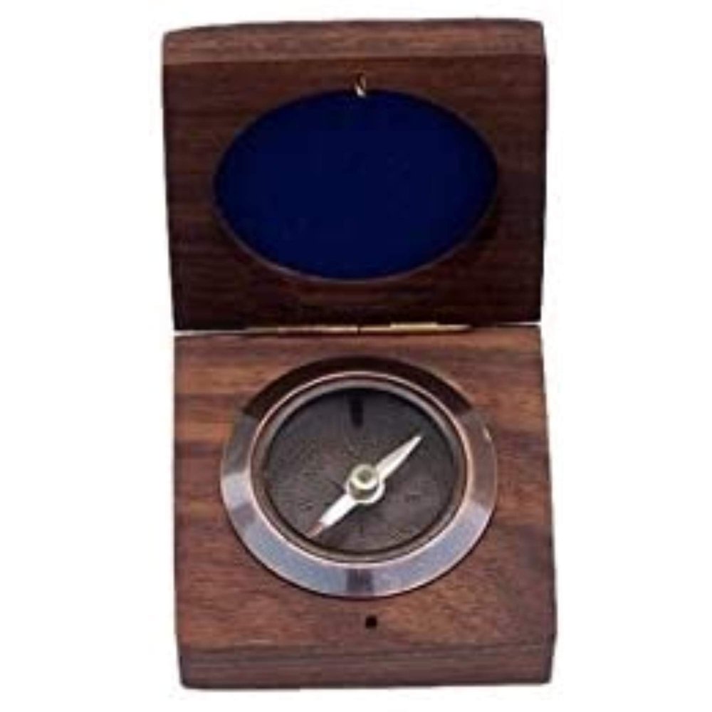Handcrafted Model Ships Antique Copper Boxed Desk Compass 3" - Box Compass - Desk Compass - Nautical De