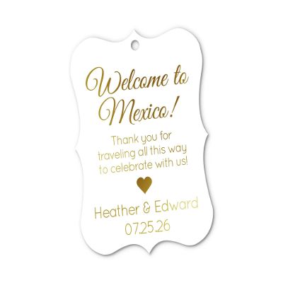 Welcome to Destination Color Foil Wedding/Event/Celebration Favor Hang Tags (EC-056-F)