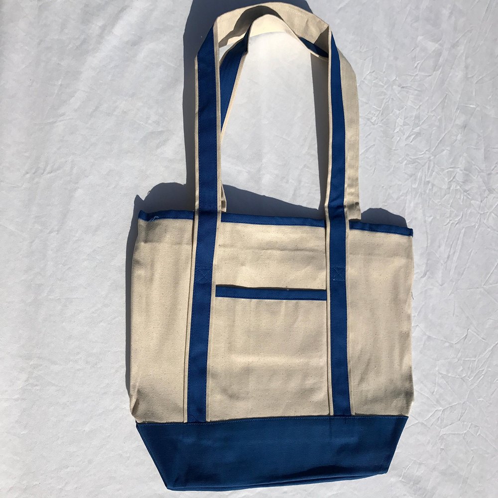 Great Quality, Sturdy Heavy Duty Canvas Small Deluxe Shopping Tote Bag,Interior zippered pocket (12, ROYAL)