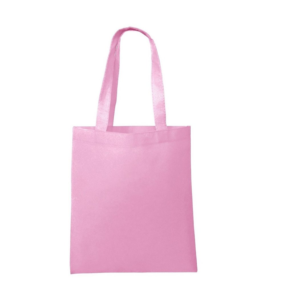 Great Price! Eco Friendly Promotional Tote Bags, Non-Woven Polypropylene, Standard Size (24, LIGHT PINK)