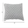 A&B Home Small 14x20 Rectangular Cotton Cable Knit Soft Throw Decorative & Accent Sofa/Couch Pillow, Light Gray view 2