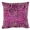 A and B Home Small 18x18 Square Poly Silk Faux Pearl Embellished Elegant Throw Decorative & Accent Sofa/Couch Pillow, Plum view 1